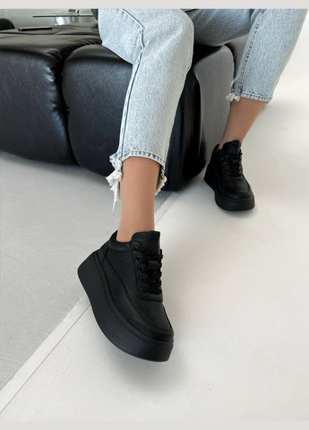 Черные женские кроссовки натуральная кожа No Brand