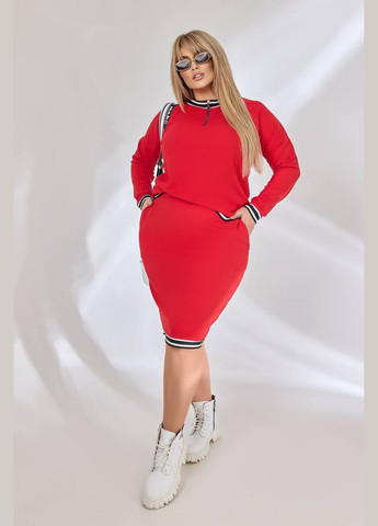 Женский костюм двойка с юбкой цвет красный р.46/48 451014 New Trend (282926611)