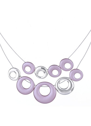 Двухслойное колье Шайбы розовое Sincera (339870045)