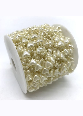 Намистини-перли Сердечка на волосіні, 8 мм, кремові No Brand (340485419)