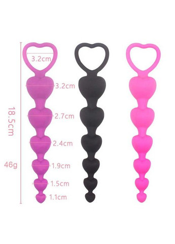 Силіконова анальна пробка "Гарбуз" - Рожевий - 18,5*1-3,5 см - Анальні іграшки No Brand (322400506)