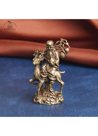 Міні вінтажна мідна статуетка фігурка китайський Бог довголіття мудрості благополуччя прикраса фен-шуй No Brand (292260653)
