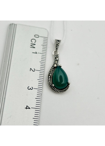 Кулон серебряный с хризопразом и марказитом 2,65 г No Brand (369737456)