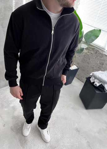 Чорний демісезонний костюм чоловічий кофта штани класика No Brand