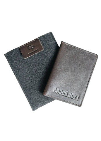 Шкіряна обкладинка для військового квитка Слава ЗСУ шоколад 257620 Grande Pelle (329148089)