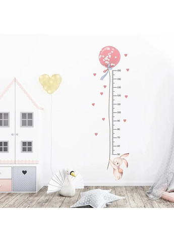 Наклейки на стіну для дитячої кімнати Зрістомір Кролик і повітряна кулька No Brand (365721817)