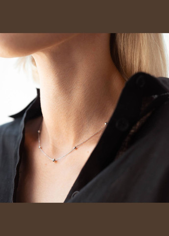 Колье Шарики в белом золоте кол02226 43 Oniks (264392779)