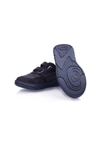 Синие всесезон кожаные кроссовки на липучках для школьников (2401). размер 39 Topitop