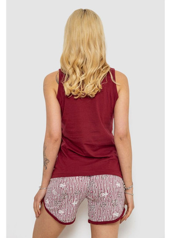 Бордова всесезон піжама жіноча з принтом, колір бордовий, 243r2039-1 Fawn