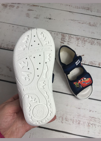 Синие тапочки сандалии детские текстильные для мальчика синий (239) Waldi