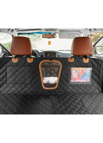 Автогамак на сидіння з жорстким дном для перевезення собак у салоні машини автомобіля (479954-Prob) Чорний з помаранчевим Unbranded (327215456)