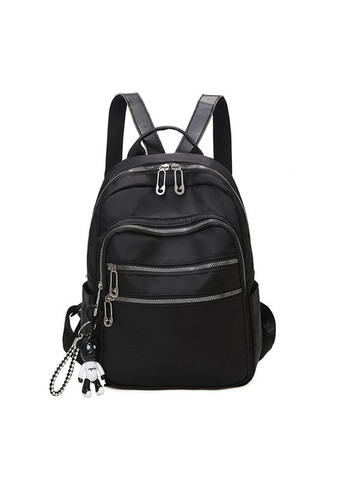 Жіночий чорний рюкзак із тканини з брелоком КиП (270016502)