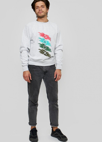 Серый свитшот мужской серый "game control" YAPPI рисунок (303772782)