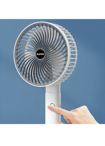 Настольный аккумуляторный мини вентилятор на прищепке с вращением на 360 градусов 3 режима работы 29 х 18 см (480173-Prob) Белый Unbranded (330365284)