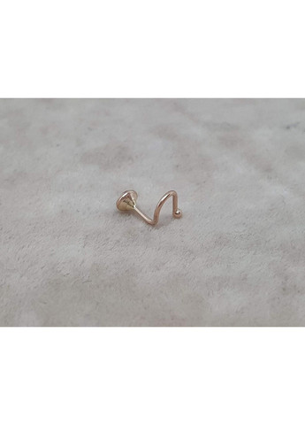 Золота сережка-пірсинг в ніс з фіанітом. 130230 Столична Ювелірна Фабрика (296987310)