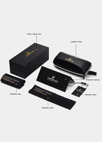 Мужские поляризационные солнцезащитные очки N7128 Silver Gray KINGSEVEN (303110883)