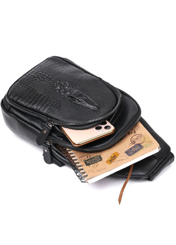 Модна шкіряна чоловіча сумка через плече 20673 Чорний Vintage (298568442)