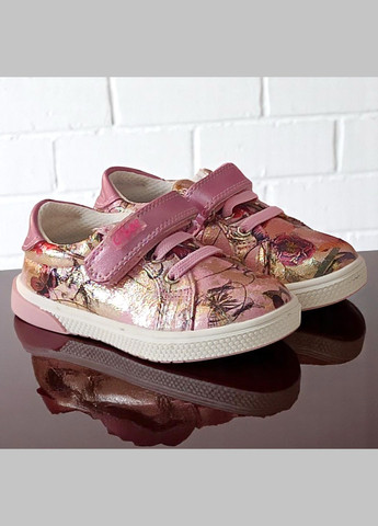 Рожеві осінні ортопедичні кросівки на липучці для дівчинки клібі Clibee