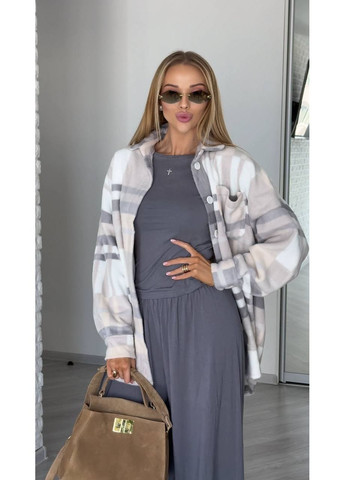 Сорочка oversize з двостороннього флісу Polar — ЗАМІРИ В ОПИСІ Vione (370655191)