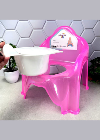 Дитячий горщик-стільчик Рожевий Прозорий Follow me Bursev Plastik (319848007)