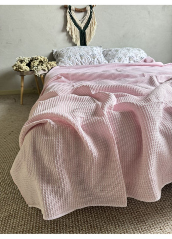 Плед вафельный хлопковый BELGIUM розовый 200х220 см. ZEINTEX (361852545)