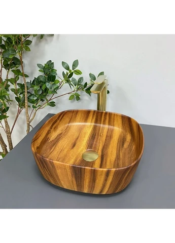 Накладна раковина Arezzo Wood Matt 375х375 мм квадратна Дерево матовий (RM--013204) VBI (373998013)