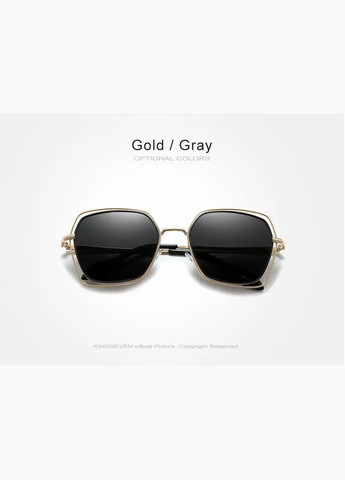 Женские поляризационные солнцезащитные очки N7020 Gold Gray KINGSEVEN (333823569)