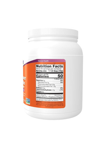 Подсолнечный лецитин,, SUNFLOWER LECITHIN, чистый порошок, 454 г Now Foods (346086718)