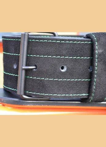 Пояс для важкої атлетики MFB-301 Suede Single Prong шкіряний Black/Green (A-012740) Mad Max (381497697)