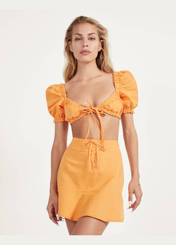Оранжевая юбка Bershka