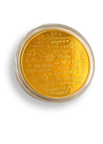 Колекційна пам'ятна монета для закоханих Love Forever gold Blue Orange (308862288)