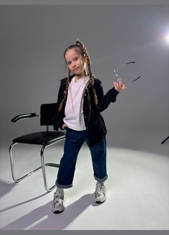 Синие демисезонные джинсы прямого кроя No Brand