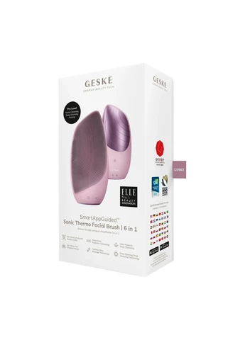 Електронна звукова термо щітка для обличчя Sonic Thermo Facial Brush 6 в 1, pink GESKE (386485728)