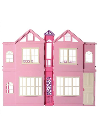 Кукольный дом двухэтажный 85*70*40 домик для кукол 4 комнаты кукла 29 + свет в домике от батареек Defa (370030829)