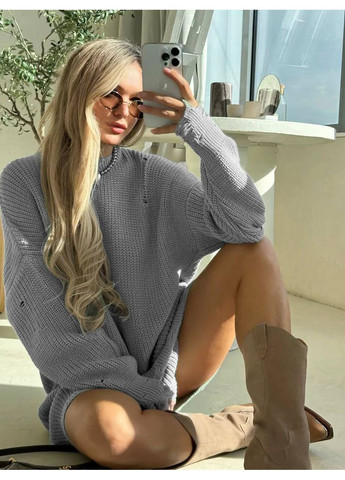 Серое вечернее платье трикотажное свободного кроя, турция — замеры в описании GD/GL Модний простір однотонное