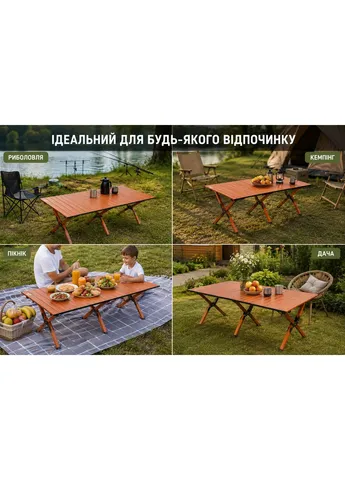 Стол складной туристический 149,5х70х43см Коричневый / Стол для пикника, туристический, для рыбалки Jeep (394590533)