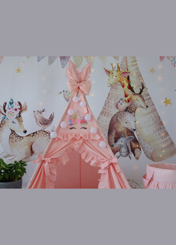 Вигвам для девочки Цветные Единорожкы на пудровом цвете БОН БОН Полный комплект! No Brand (316221692)