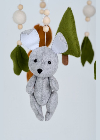 Дитячий музичний мобіль на ліжечко для немовлят WooolyWool «Лісові звірятка» з 35 мелодіями No Brand (342758002)