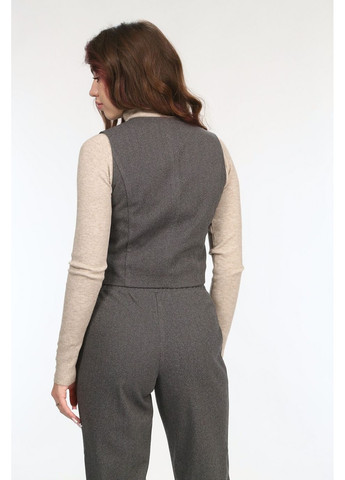 Жилетка костюмна тепла жіноча 007 ялинка костюмна тканина сіра Актуаль (371816750)