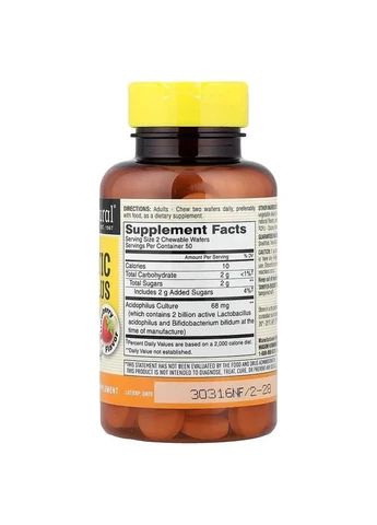 Пробиотики 2 млд КОЕ, вкус клубники, Probiotic Acidophilus With Bifidus,, 100 жевательных таблеток Mason Natural (372506386)