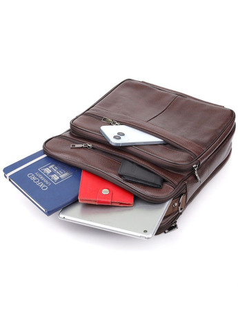 Сумка чоловіча з ручкою для перенесення в руці з натуральної шкіри 23030 Коричневий Vintage (356452097)