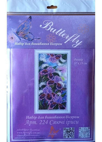 Набір для вишивання бісером 224 Сяючі іриси 37 х 19 см Butterfly (381193289)