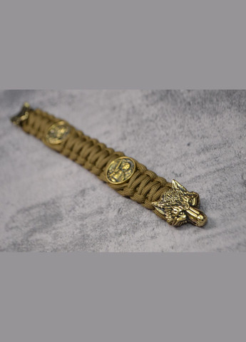 Браслет с Волком руной Одал и образами Девы Марии и Архангела Михаила из латуни ручного литья No Brand (355796124)