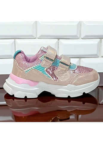 Розовые демисезонные ортопедические кроссовки на липучках для девочки клиби Clibee