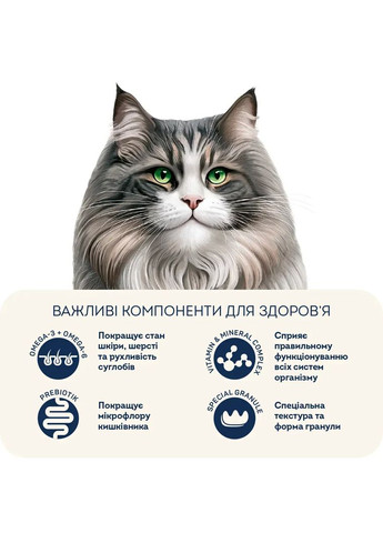 Сухий корм Hairball control для виведення шерсті зі шлунку з індичкою та ягодами, 1.6 кг Home Food (370193456)