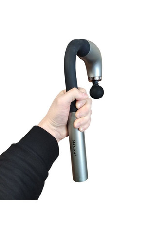 Масажер вібромасажер перкусійний м'язовий акумуляторний U-подібний для тіла 4 насадки 345х211х59 мм (479530-Prob) Сірий Unbranded (322121271)