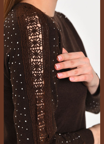 Коричневый зимний свитер женский коричневого цвета пуловер Let's Shop