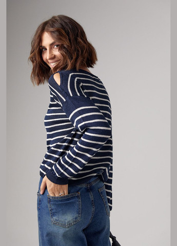 Жіночий смугастий лонгслів із розрізами на плечах Lurex (298730301)