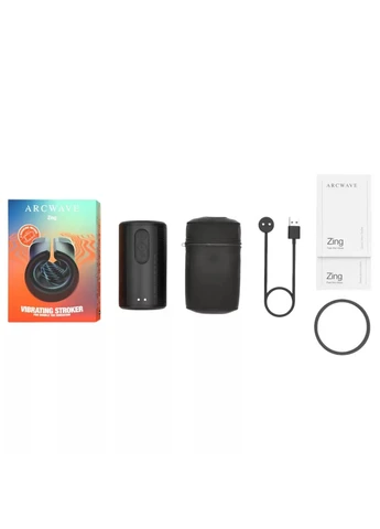 Вібруючий мастурбатор Zing Black, відкритий, чорний Arcwave (383076432)