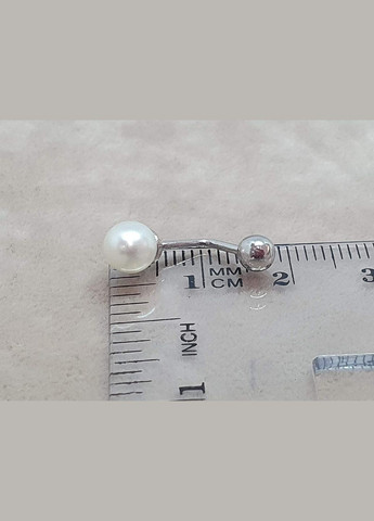 Срібна сережка для пірсингу пупка з перлиною. 7030U UMAX (319209061)